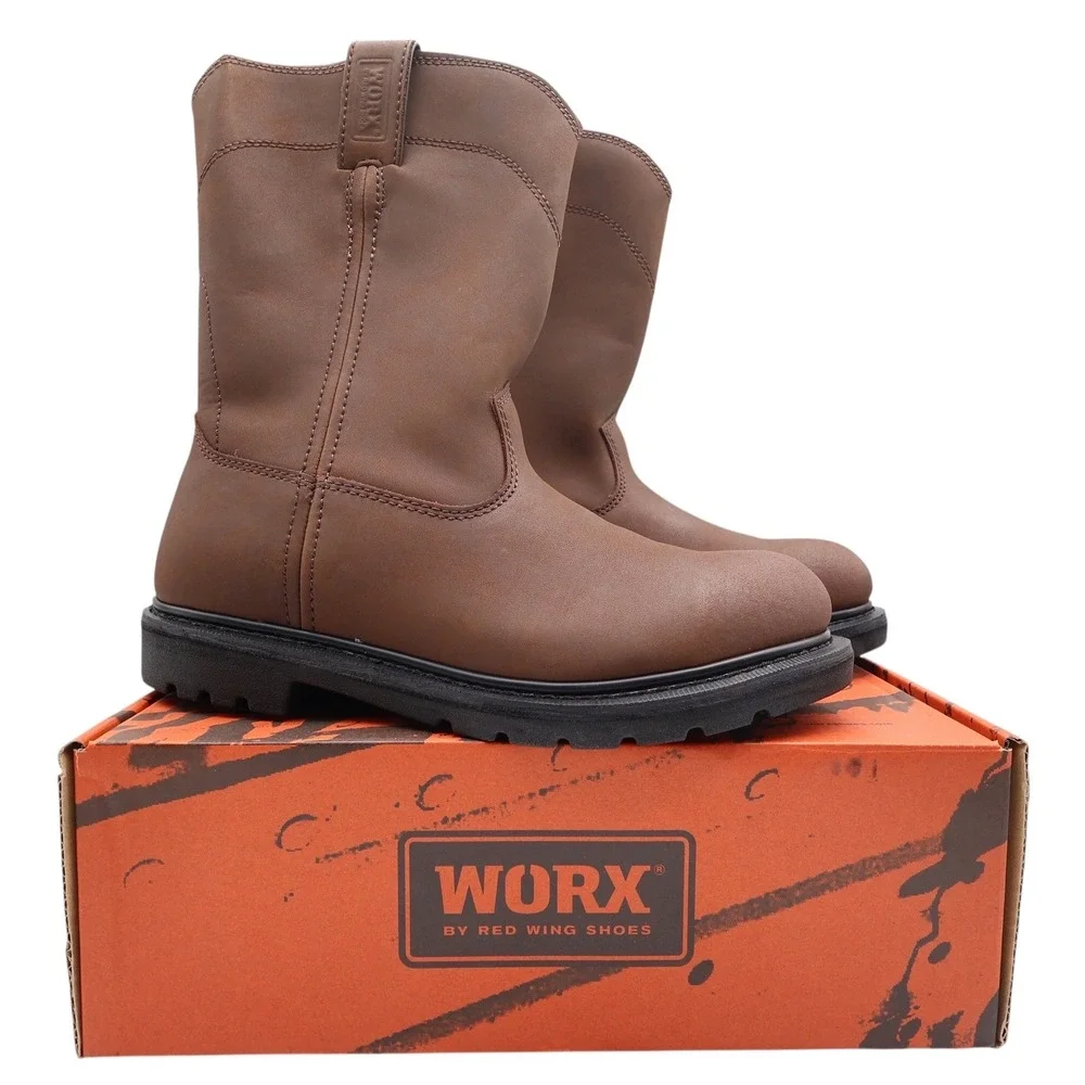 Worx 5701 Steel Toe Work Boots Mens 10.5 Brown Leather New In Box